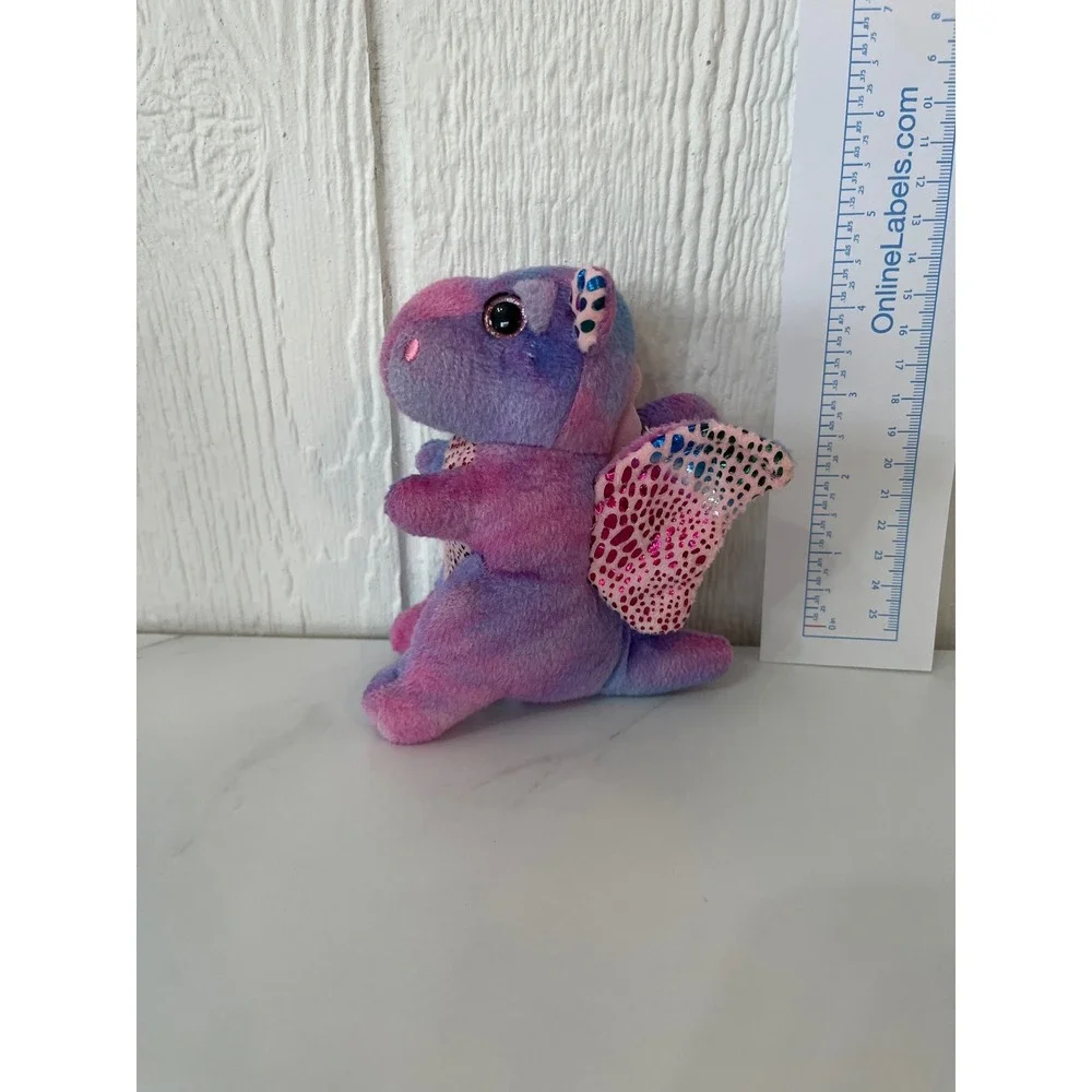 Ganz Mythical Mini Dragon Plush Toy Purple Pink Sparkle Wings Stuffed Animal